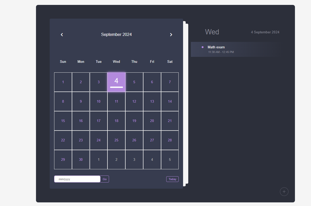 Calendar task manager screenshot